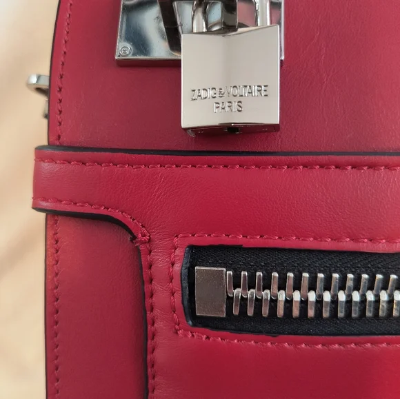 Zadig & Voltaire ❤️‍🔥 Red Calf Leather Crossbody Bag - Picture 6 of 16